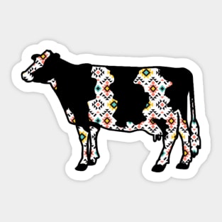 Aztec Dairy Cow Silhouette  - NOT FOR RESALE WITHOUT PERMISSION Sticker